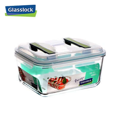 6000ml Glasslock Handy Container for food storage with a transparent design and durable glass.