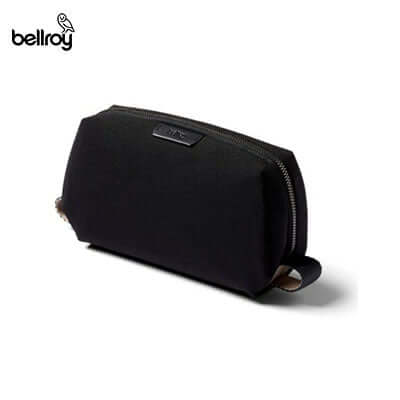 Bellroy Dopp Kit in sleek black design, ideal for travel organization, perfect corporate gift.
