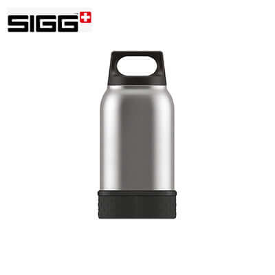 SIGG Hot & Cold Brushed 500ml Food Jar with Bowl in stainless steel, perfect for hot or cold meals.