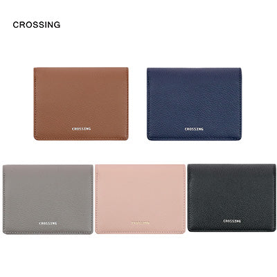 Crossing Milano Small Gusset Wallet in five colors: brown, navy, gray, pink, and black. Ideal corporate gift.