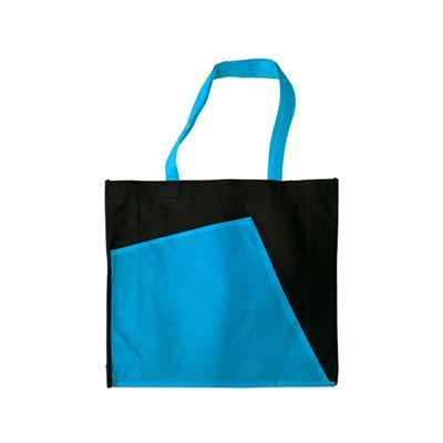 A3 2-Tone Non-Woven Bag in black and blue, ideal for corporate gifts and everyday use.