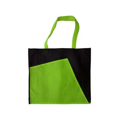 A3 2-Tone Non-Woven Bag in green and black designed for corporate gifts and everyday use.