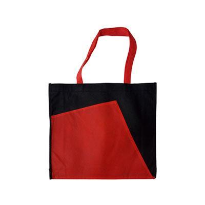 A3 2-Tone Non-Woven Bag in black and red, ideal for corporate gifts and everyday use.