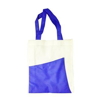 A4 2-Tone Eco Non-Woven Bag in white and blue, ideal for corporate gifts and everyday use.
