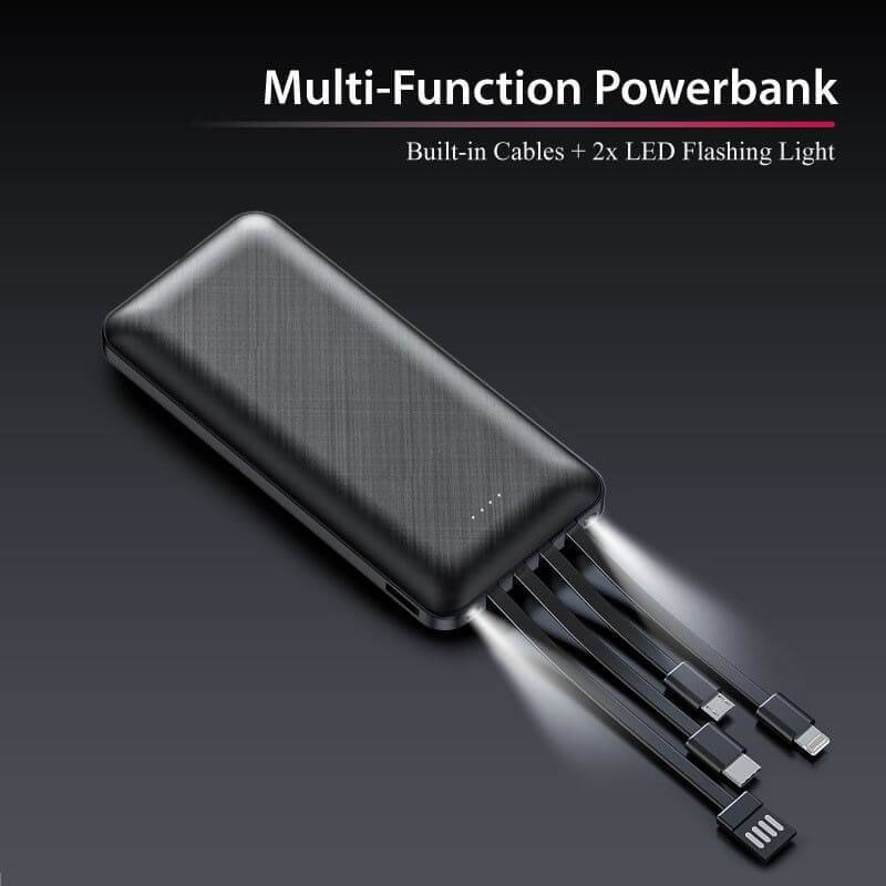 10000mAh Powerbank with 4 Built-in Cable Corporate Gifts Singapore