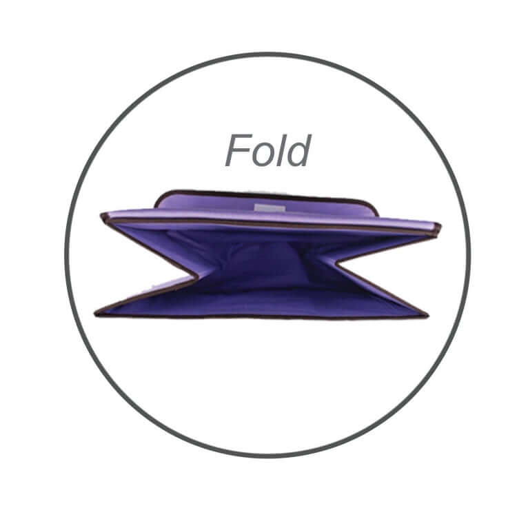 Foldable Storage Box demonstrating its foldable feature in vibrant purple color.