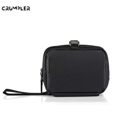 Crumpler Spritz Dopp Kit Toiletry Bag shown in black, perfect for summer travel and corporate gifts.