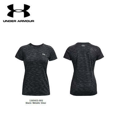 Under Armour Tech™ 2.0 Dash Short Sleeve Tee in Black/Metallic Silver, perfect for active lifestyles and corporate gifts.