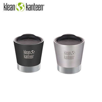 Klean Kanteen Insulated Tumbler 8oz with Tumbler Lid in black and silver finish