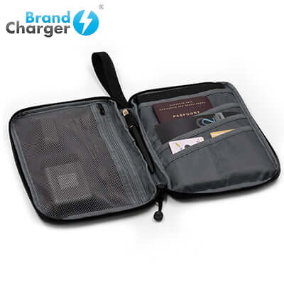 BrandCharger Rover Eco Organizer interior compartments for notebook and pens, an ideal corporate gift.