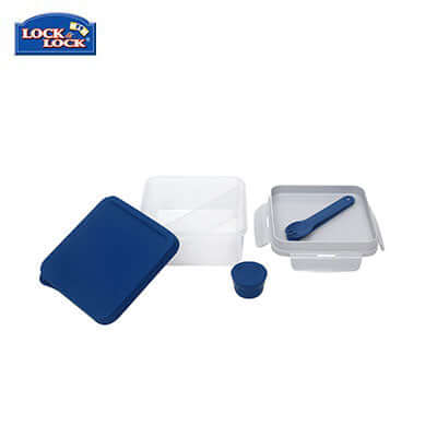 Lock & Lock To Go Lunch Box with Divider, Poke, Knife 1.2L with detachable compartments and utensils.