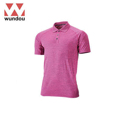 Wundou P715 Workout Polo Shirt in pink, ideal for workouts, corporate gifting, featuring quick-dry and reflective materials.