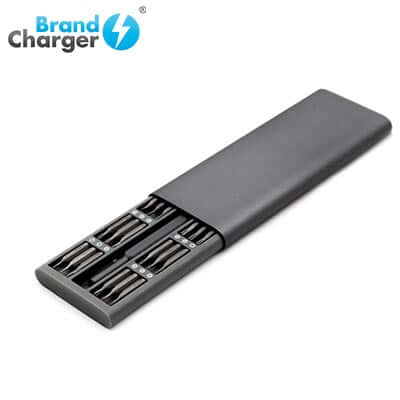BrandCharger Everyday Kit in a sleek black box showcasing precision bits for corporate gift use.