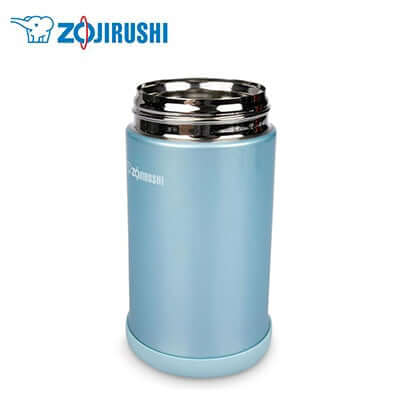 ZOJIRUSHI Stainless Steel Food Jar 0.75L in light blue, perfect for keeping meals hot or cold.