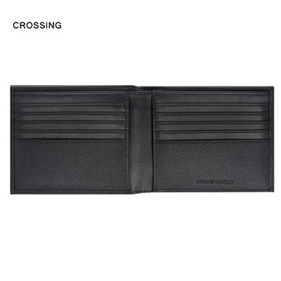 Crossing Elite Bi-fold Leather Wallet [18 Card Slots] RFID interior view showcasing card slots and premium leather.