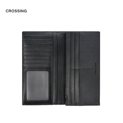 Crossing Elite Long Leather Wallet RFID interior showcasing card slots and ID window, perfect for a corporate gift.
