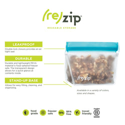 Rezip Stand-Up 1-cup | 8-ounce Leakproof Reusable Storage Bag 5-pack Corporate Gifts Singapore