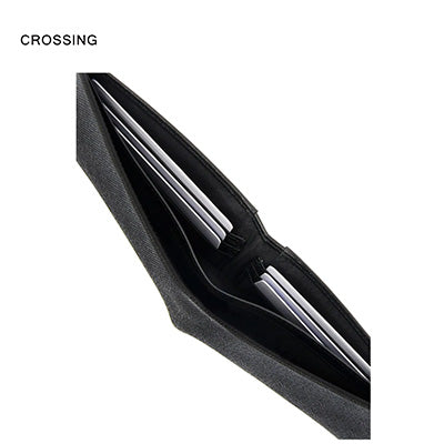 Crossing Elite Bi-fold Leather Wallet [18 Card Slots] RFID interior showcasing card slots and sleek design.