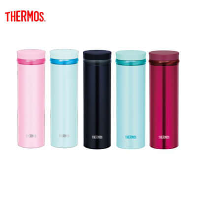 Thermos Ultra Light Tumbler collection in pink, light blue, dark navy, and shiny pink, perfect for corporate gifts.
