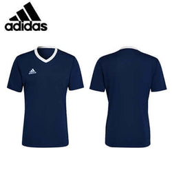 adidas Entrada 22 Jersey in navy blue, featuring a V-neck and white trim, ideal for sports and corporate gift Singapore.
