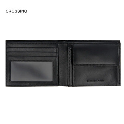 Crossing Bold Bi-fold Leather Wallet With Window And Coin Pocket RFID Corporate Gifts Singapore