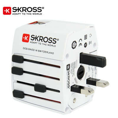 SKROSS Travel Adaptor MUV USB for charging devices in over 200 destinations, perfect corporate gift.