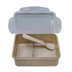 Eco Friendly Rectangle Wheat Straw Lunch Box with Compartment Corporate Gifts Singapore