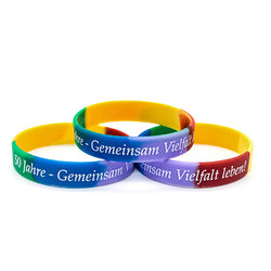 Custom Segmented Colour Silicone Wristband Corporate Gifts Singapore