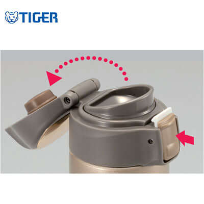 Tiger Stainless Steel Tumbler MMQ-S lock and push-open mechanism for easy access.