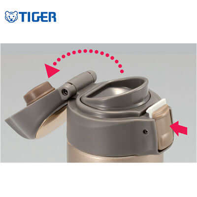 Tiger Stainless Steel Tumbler MMP-S one-push open mechanism for ease of use and luxurious design.