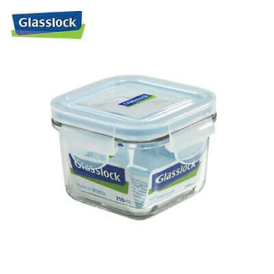 210ml Glasslock Classic Container - durable glass food storage with transparent design, ideal for meal prep and organization.