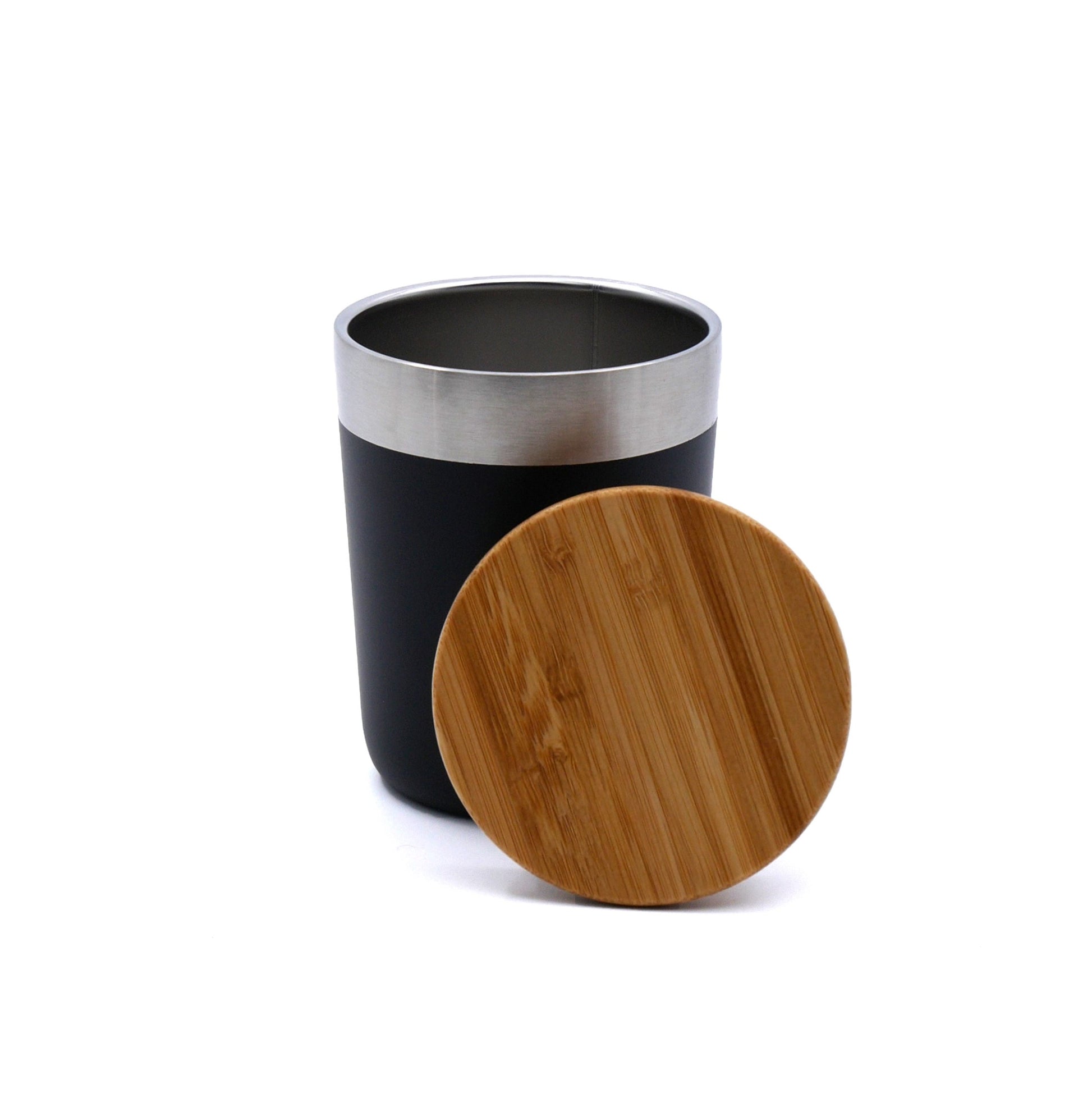 Vacuum Coffee Tumbler with Bamboo Lid, stainless steel tumbler with bamboo lid, corporate gift