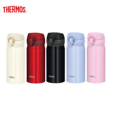 Thermos 350ml Ultra-Light One Push Tumbler JNL-354 in various colors for corporate gifts.