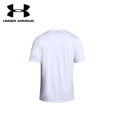 Under Armour Men 2.0 Locker Tee Shirt back view in white color, ideal for workouts and as a corporate gift.