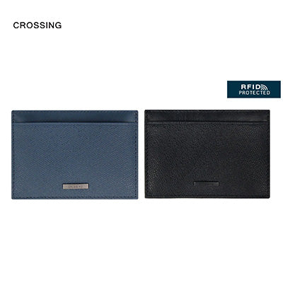 Crossing Elite Card Holder With Vertical Card Slots RFID in blue and black with RFID protection