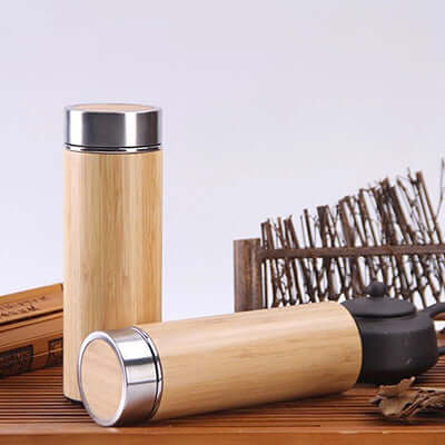 Eco Friendly Bamboo and Stainless Steel Insulated Flask Corporate Gifts Singapore