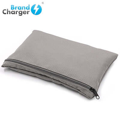 BrandCharger Eco Sling Bag shown in a sleek gray design with a zipper closure.