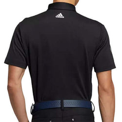 adidas Aeroready Short Sleeve Polo Shirt in black, back view with 3-stripes design, perfect for corporate gift Singapore.