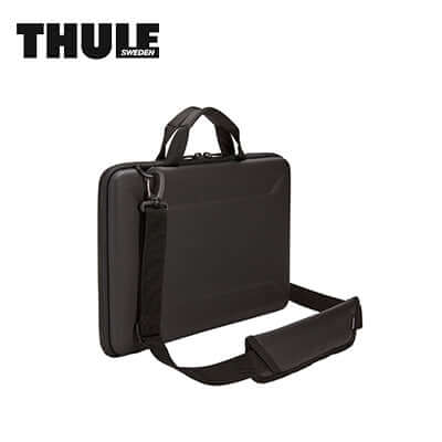 Thule Gauntlet Macbook Pro Attache Laptop Bag with slim design and shoulder strap for easy carrying.