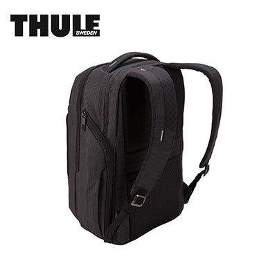 Thule Crossover 2 30L Laptop Backpack black side view with ergonomic design for travelers.