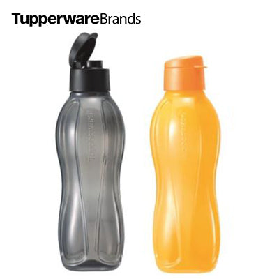 Tupperware Eco Bottle 1000ml with Fliptop in gray and orange for hydration on the go.