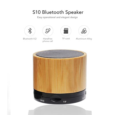 Bamboo Wood Speaker, eco-friendly Bluetooth speaker with elegant design and great sound quality.