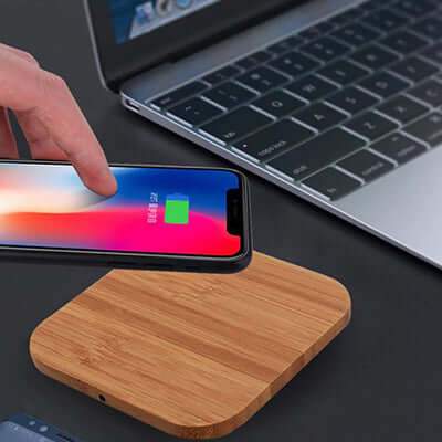 Slim Wood Portable Qi Wireless Charger Corporate Gifts Singapore