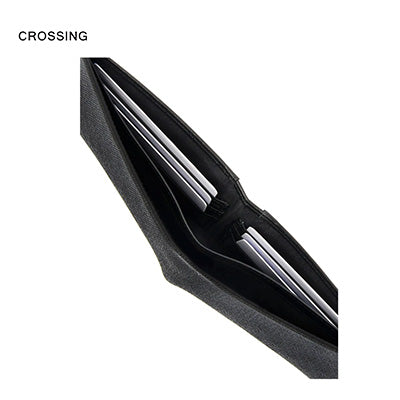 Interior view of Crossing Elite Bi-fold Leather Wallet [12 Card Slots] RFID showcasing card slots and sleek design.
