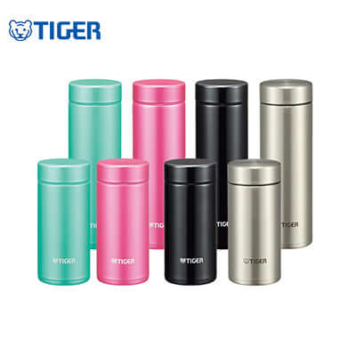Tiger Stainless Steel Ultra Light Mug MMP-J range in colors, ideal for corporate gifts and outdoor use.