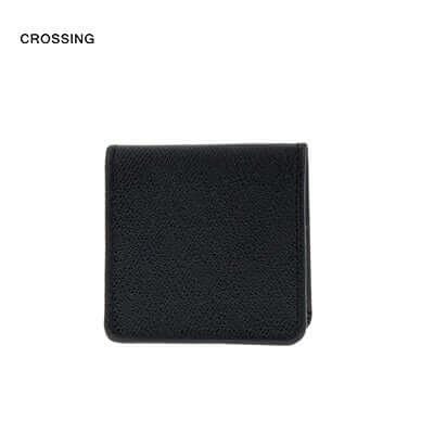 Crossing Elite Leather Coin Pouch in black, stylish and durable for organizing coins, ideal corporate gift