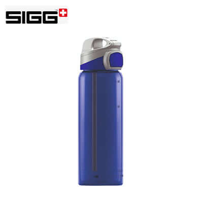 SIGG Miracle 600ml Tritan Water Bottle in blue color with a flip lid design.