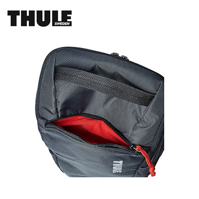 Thule EnRoute 18L Backpack showing the SafeZone compartment for devices and logo.
