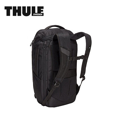 Thule Accent 28L Laptop Backpack in black, featuring ergonomic straps and spacious design for travel and daily use.