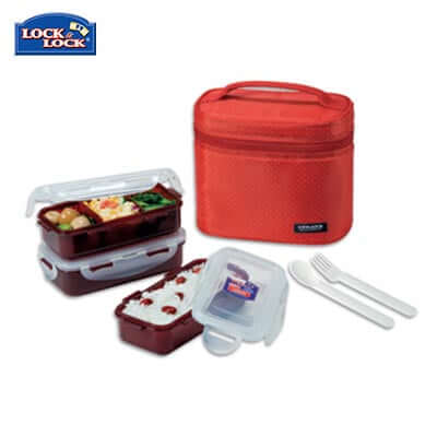Lock & Lock 3-tier BPA Free Lunch Box with Cutlery Corporate Gifts Singapore